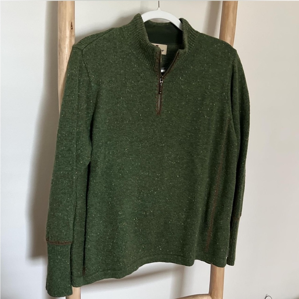 Moss Green Woolrich Quarter Zip Sweater